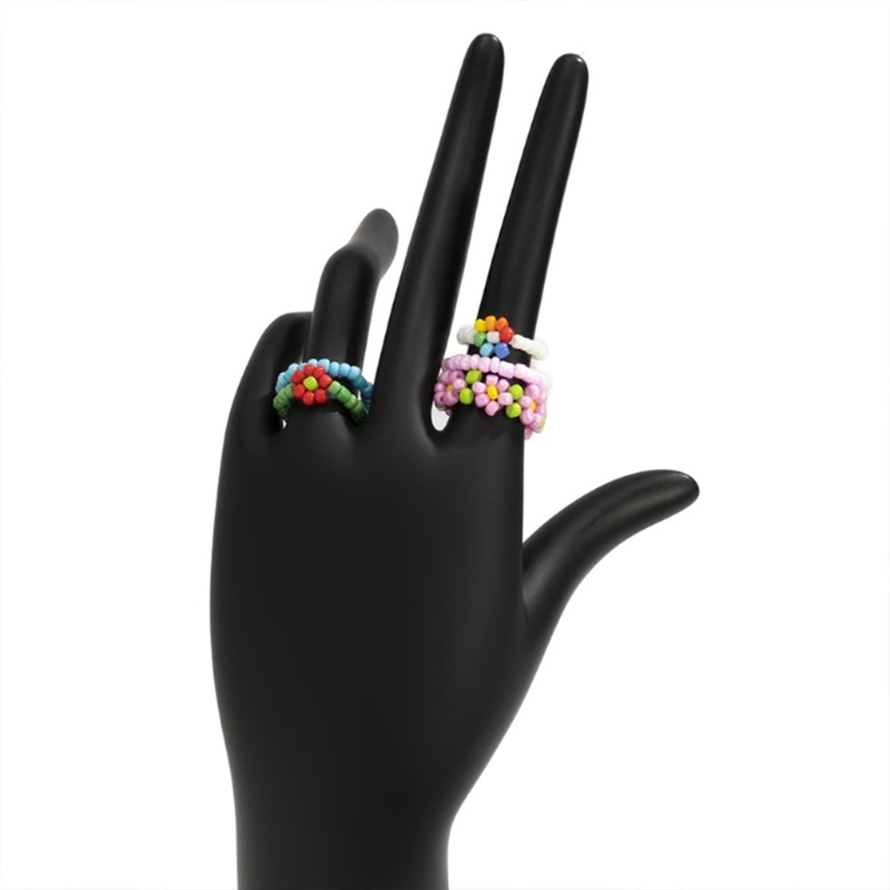 Set 5 Nhẫn Bện Dây Hoa Cúc Phong Cách Boho Thời Trang Đi Biển Mùa Hè