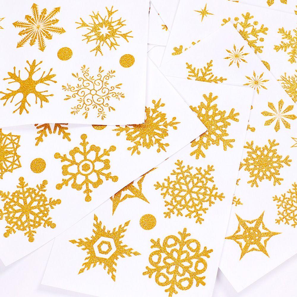 Bộ 9 Tấm Sticker Dán Cửa Sổ Hình Bông Tuyết Lấp Lánh