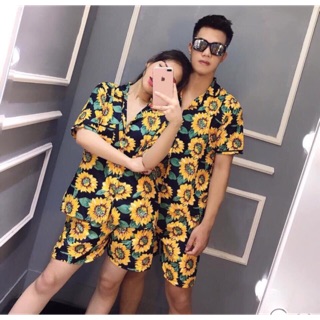 Bộ quần áo hoa quả hoạ tiết hoa hướng dương
