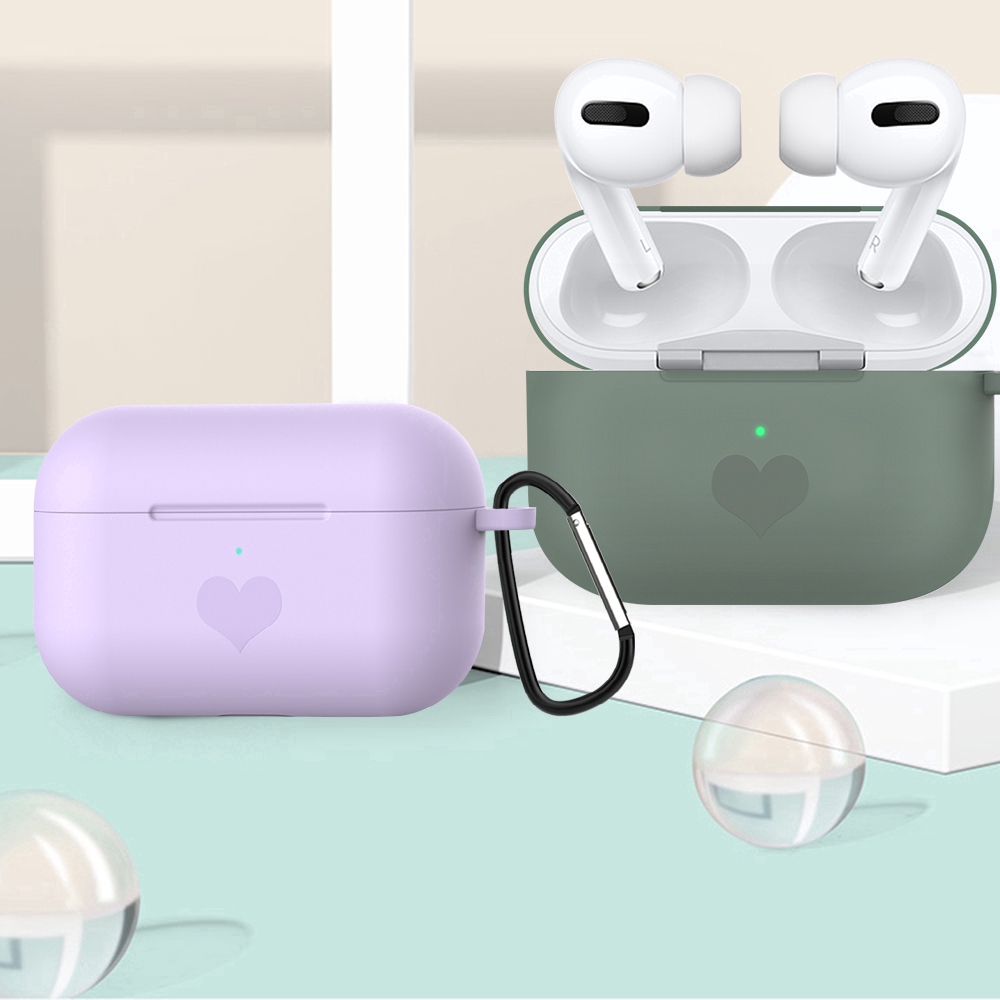 Vỏ bảo vệ hộp sạc tai nghe airpod pro bằng silicon có móc khoá màu kẹo tiện dụng