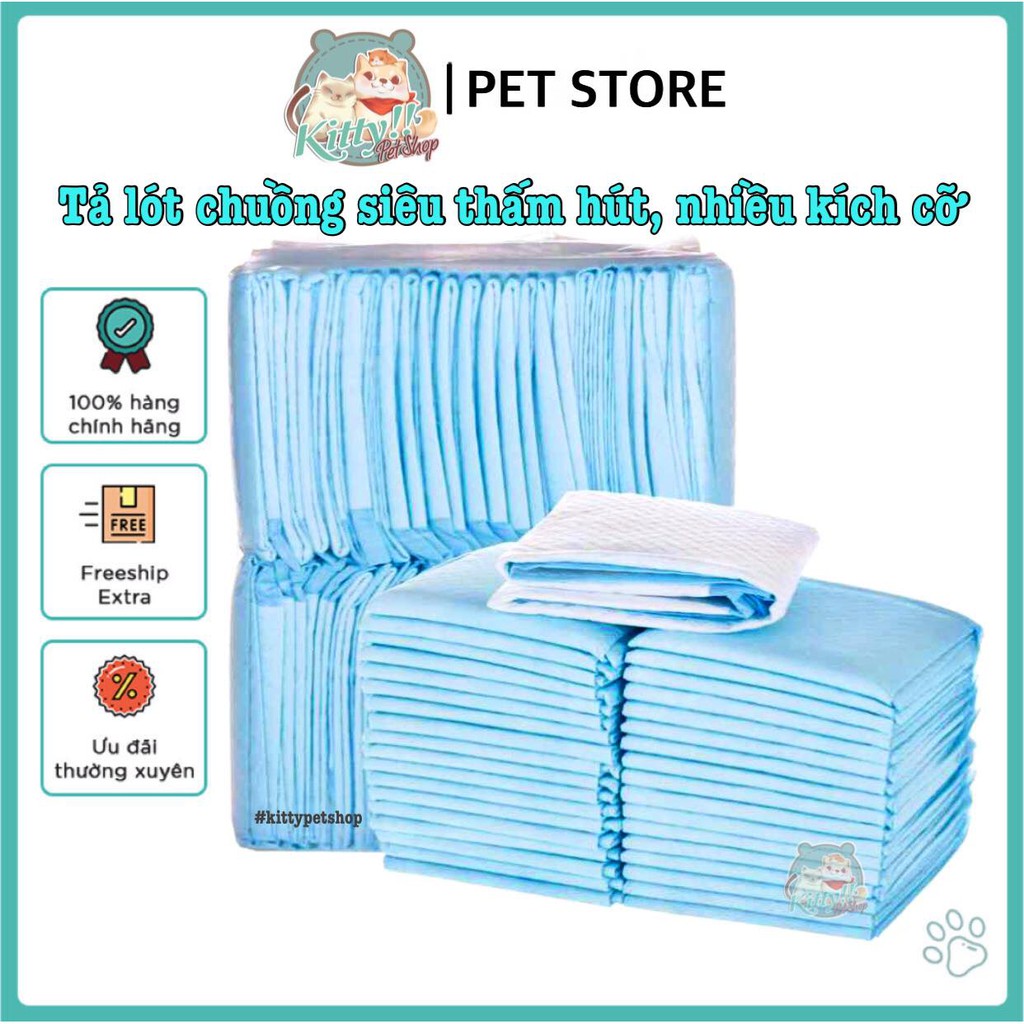 Miếng tả lót chuồng thú cưng, chó mèo,tả lót khay cho chó đi vệ sinh siêu thấm hút, giá rẻ - Kitty Pet Shop