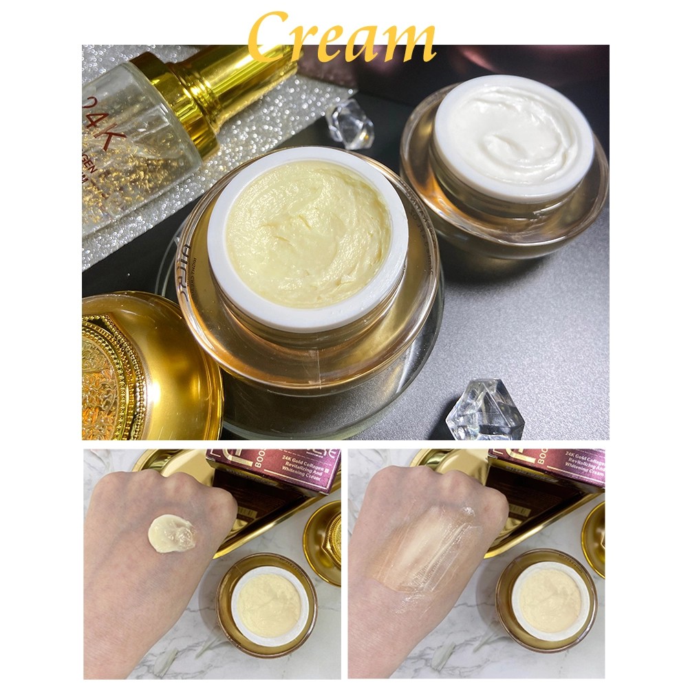 (Hàng Mới Về) Bộ Kem Dưỡng Da Ban Ngày Và Đêm Chứa Tinh Chất Vàng 24k Ailke + Serum 3 Trong 1 Làm Trắng Da