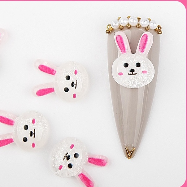 Charm thỏ có tai dễ thương dùng trang trí móng
