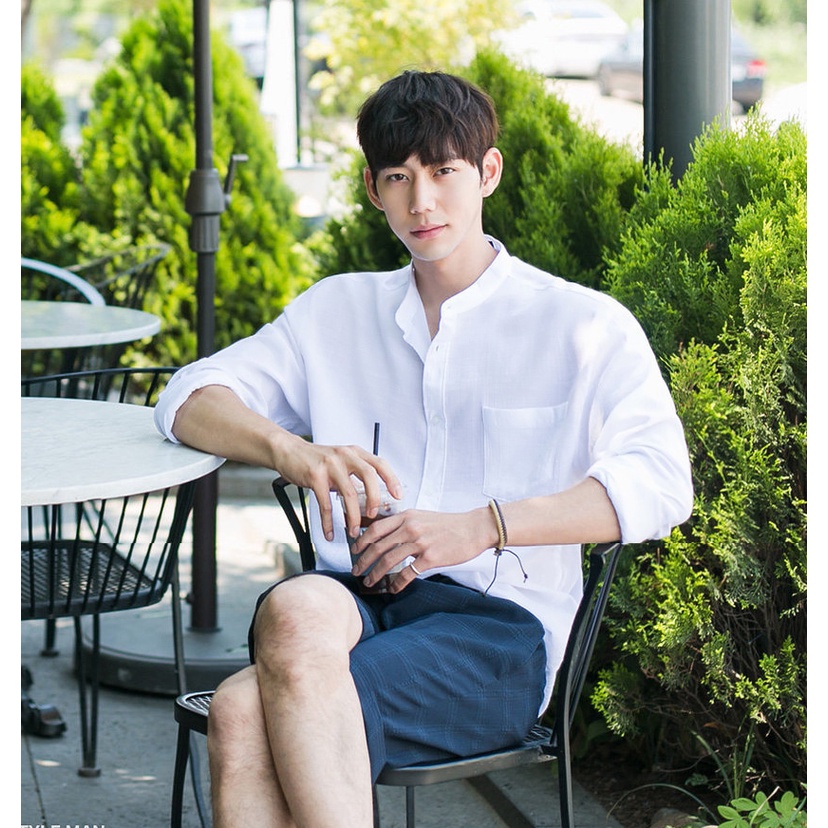 Áo Sơ mi Cổ trụ Style Hàn Quốc Unisex