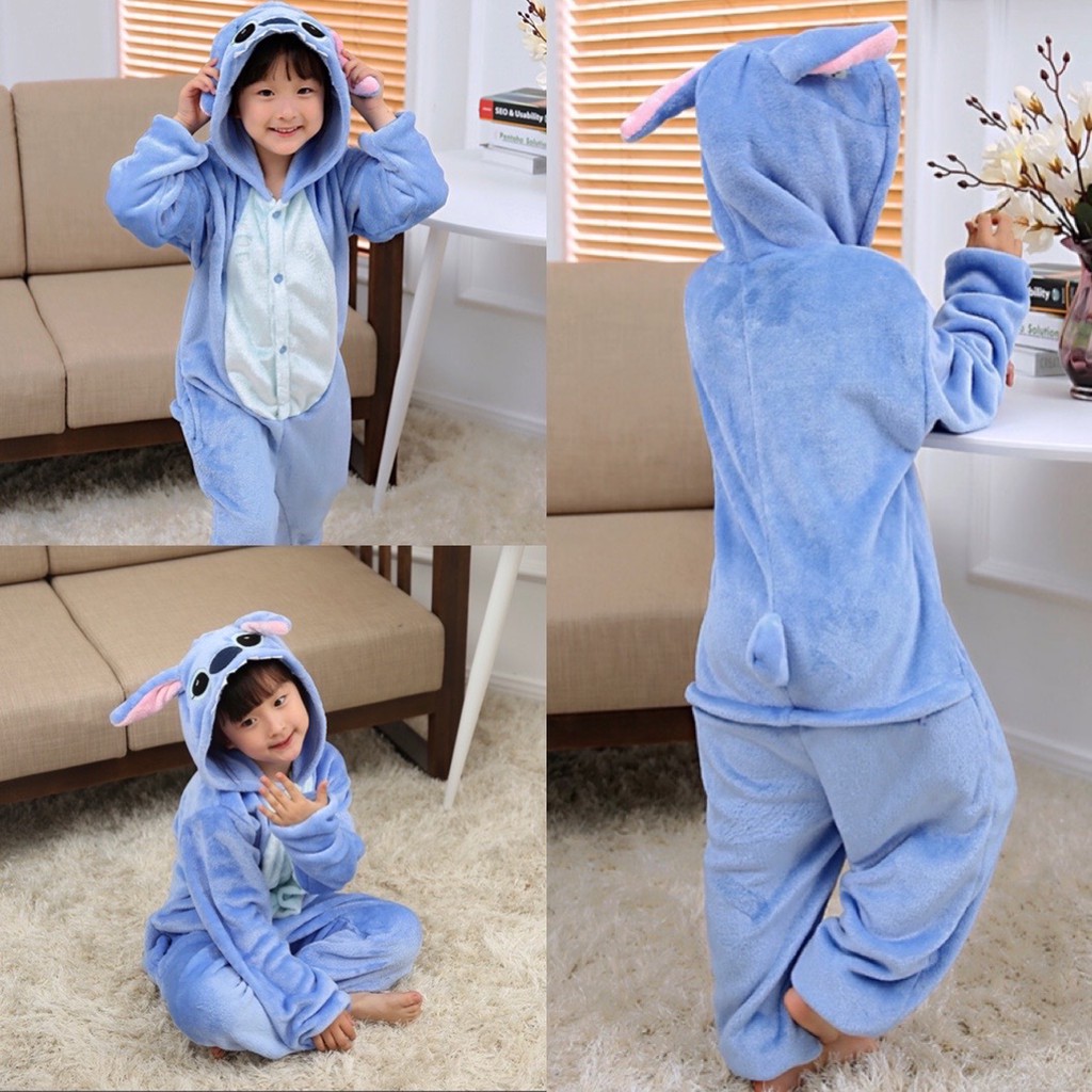 🍒 Bộ Đồ Thú Stitch Xanh Cho Bé, Bộ Đồ Thú Stitch Xanh Trẻ Em 🍒