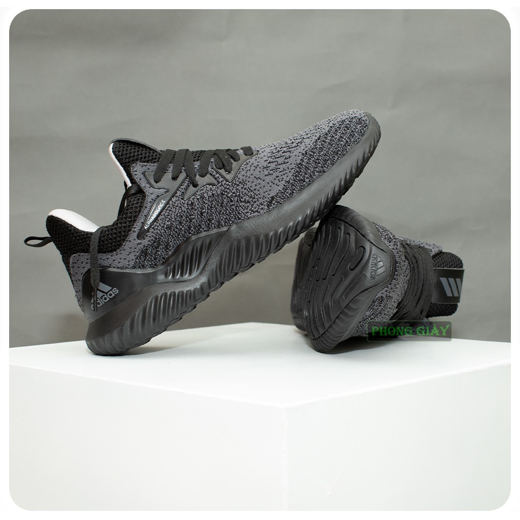 Giày sneaker nam giày thể thao nam Alphabounce muối tiêu màu đen full fullbox