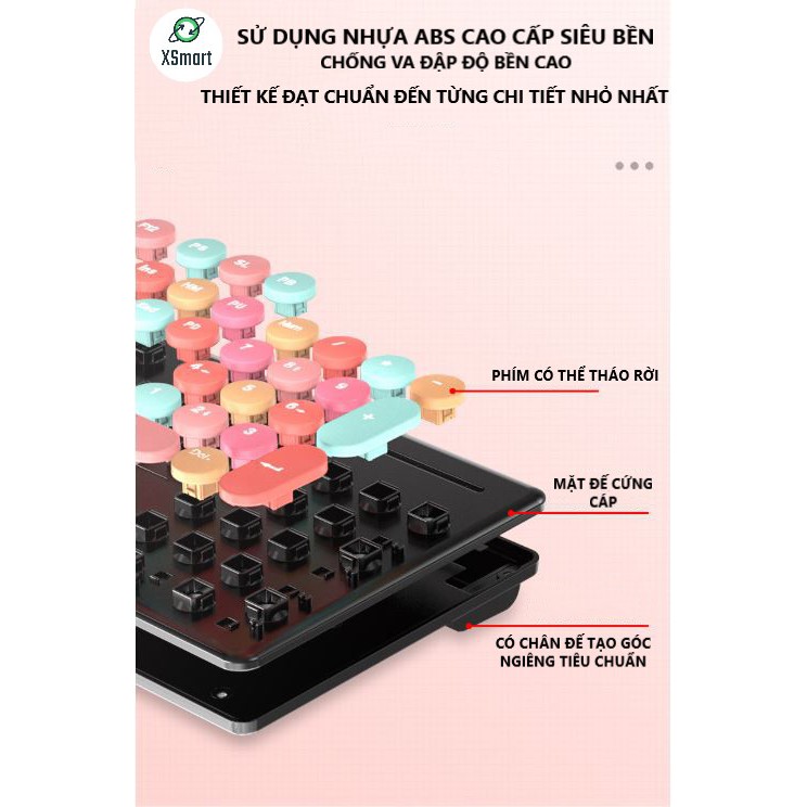 Bộ Bàn Phím Và Chuột Không Dây PIN Sạc N620 Candy Hồng Nhiều Màu Sắc, Dùng Cho Máy Tính, Laptop, PC | BigBuy360 - bigbuy360.vn