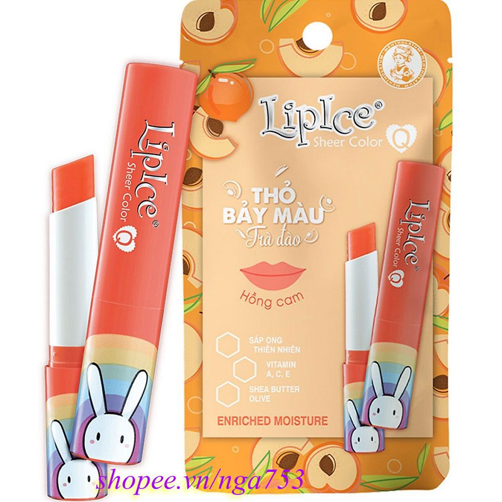 Son Dưỡng Có Màu 2.4G Lipice Sheer Color Q Thỏ Bảy Màu Hồng Cam