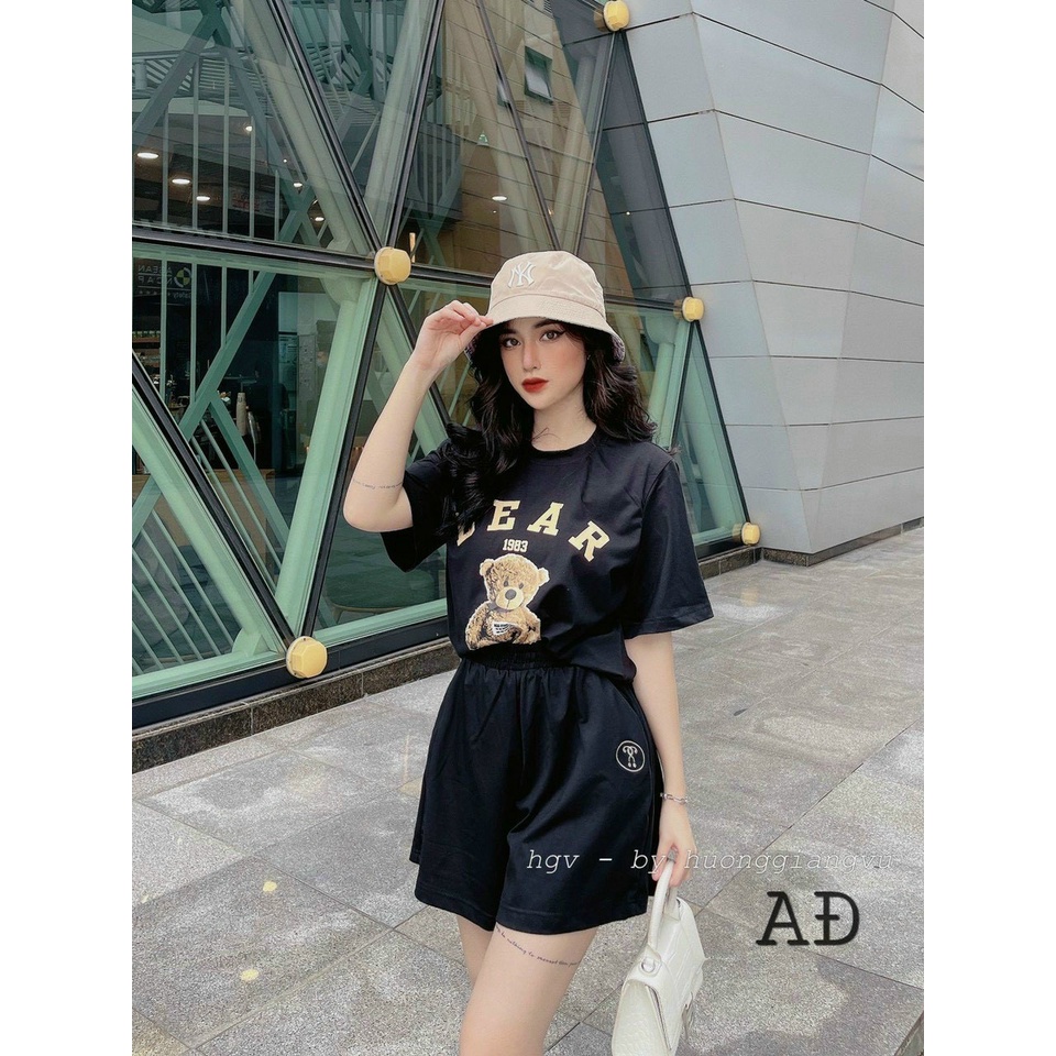 Set Quần Short + Áo Phông BEAR 1983 Ullzang (Ảnh thật/Có Sẵn)
