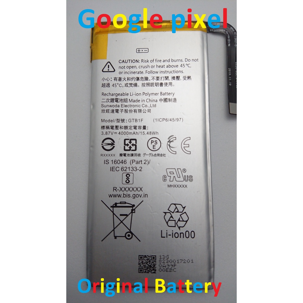 PIN ZIN NEW-ORIGINAL BATTERY GOOGLE PIXEL 5 : GTB1F