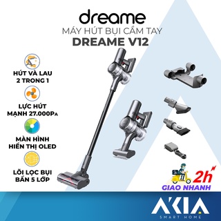 Máy hút bụi cầm tay Dreame V12 Pro - Lực hút cực mạnh 32000Pa, Giảm tiếng ồn, Động cơ siêu nhẹ, Nhiều đầu hút