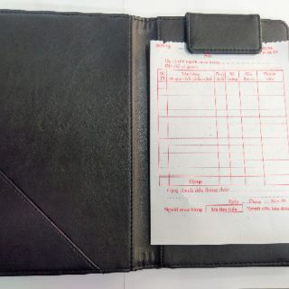 Kẹp bill,kẹp thanh toán bằng da có nam châm .