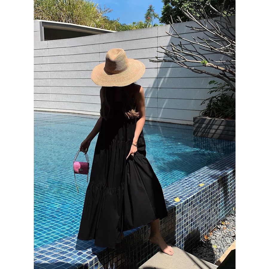 Váy Maxi Thô 2 Dây Nhún Ly Eclipse Clothing Dáng Suông Rộng Thiết Kế - Đi Chơi Đi Biển Du Lịch Hai Dây