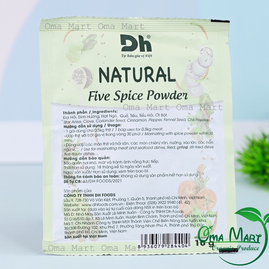Bột ngũ vị hương nguyên chất Dh foods 10g