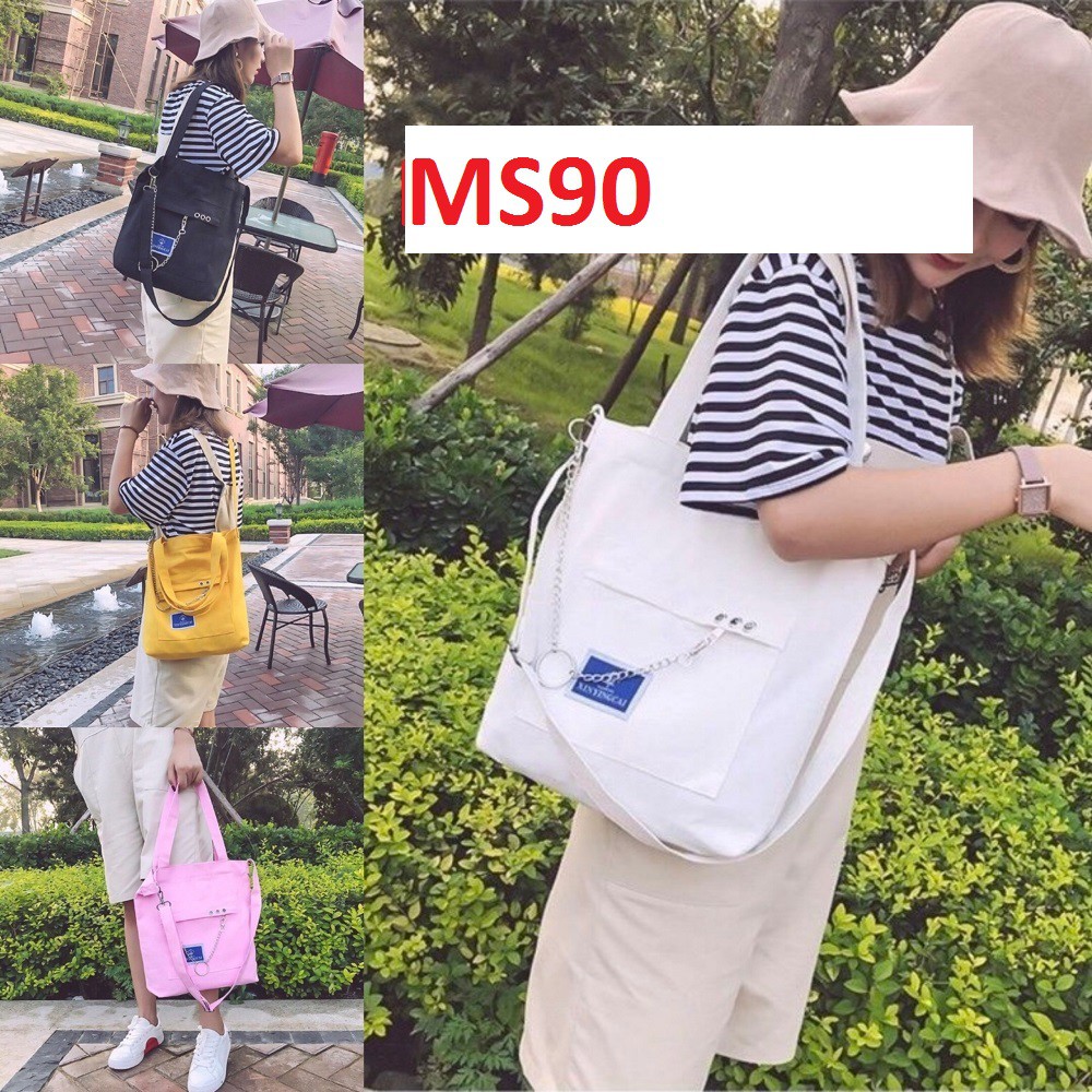 Túi tote vải thô ĐEO VAI MỌI LỨA TUỔI  [MS90]