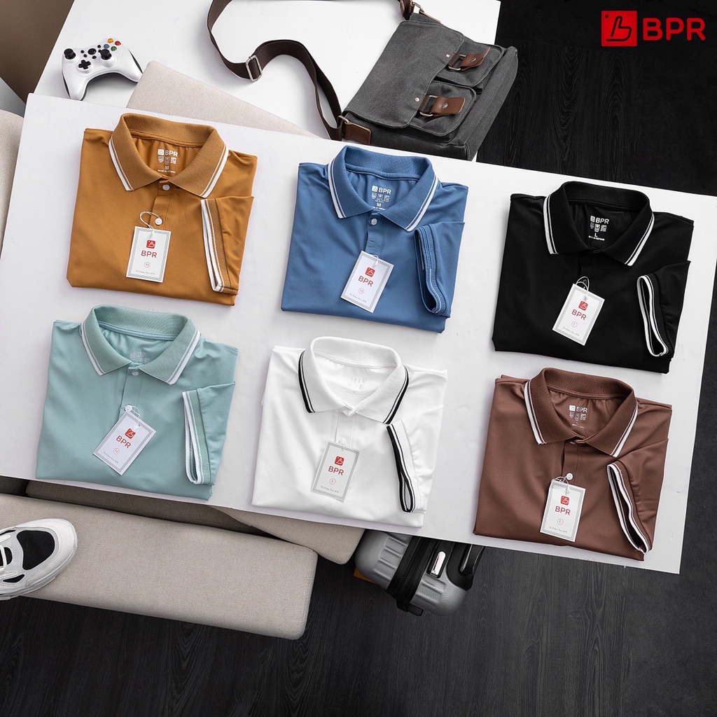 Áo thun polo nam trơn vải cotton cá sấu gai siêu mát thấm hút mồ hôi cao cấp