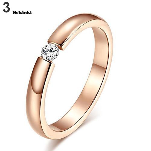 Nhẫn Cưới Thép Titan Đính Đá Thời Trang Cho Nữ, Kích Cỡ 6-12