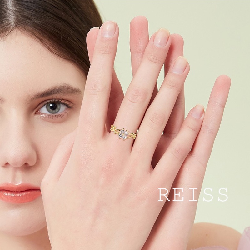 Nhẫn kim loại họa tiết cỏ bốn lá xinh xắn cho nữ