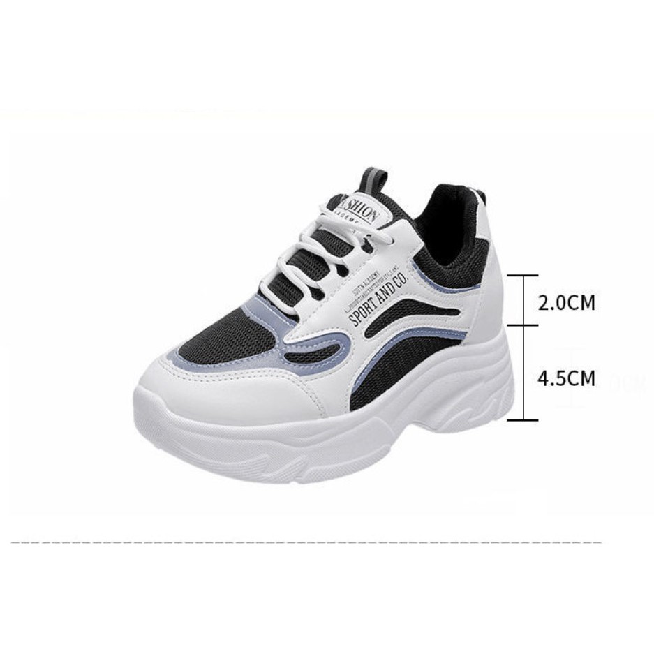 Giày thể thao nữ độn đế 4 cm siêu cao ulzzang sneaker nữ