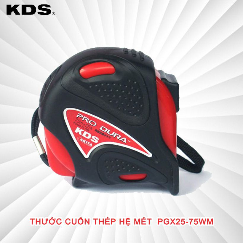 Thước cuộn thép bọc cao su hệ Mét 5m và 7.5m Nhật bản KDS hệ PGX