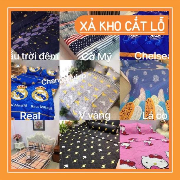 Free Ship50k Bộ 1 Ga chun và 2 vỏ gối Cotton poly, chat chọn mẫu.