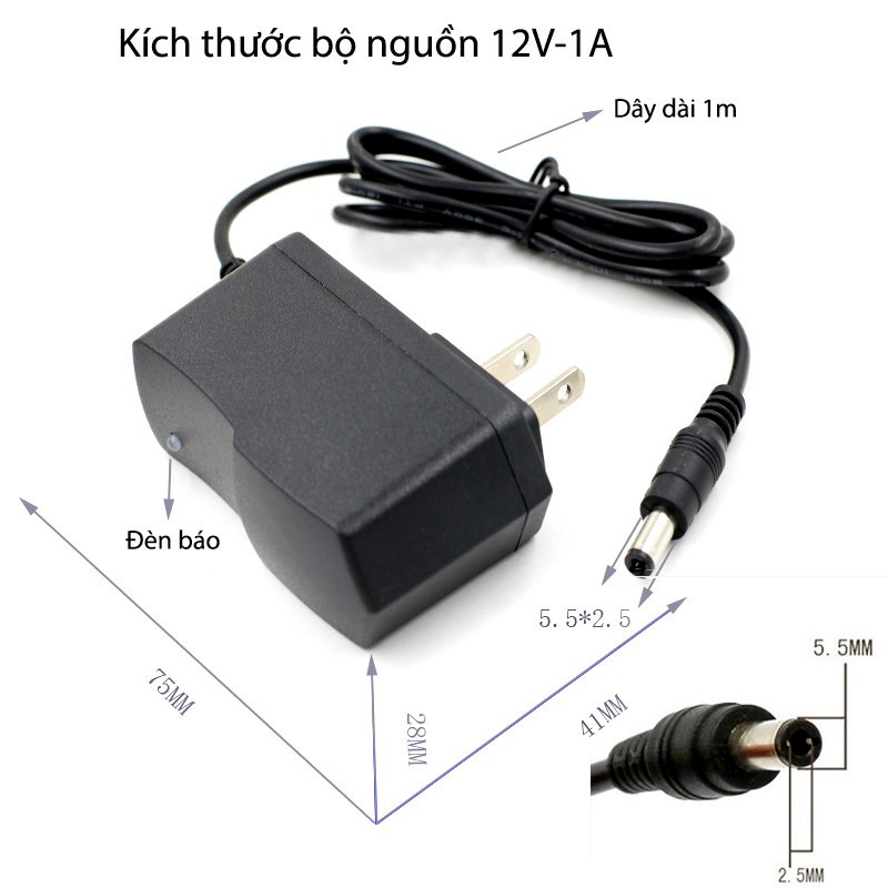 Nguồn CAMERA 12V 1A có đèn báo
