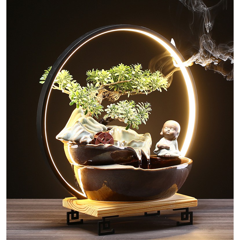 thác hương trầm cao cấp, đài thưởng trầm, thác nước phong thủy cao cấp, đài phun nước cao cấp. TDVN