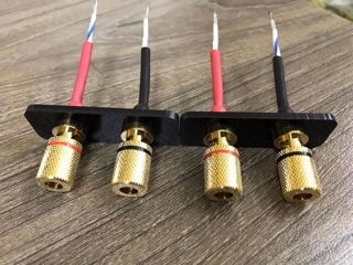 Cọc loa Taiwan cao cấp mạ vàng  (1 cặp đỏ đen)