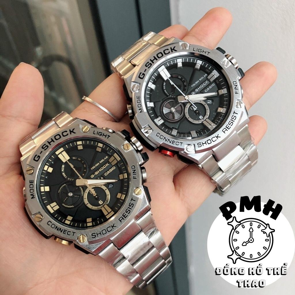 Đồng hồ đeo tay nam, đồng hồ thể thao GST-B100 màu đen số trắng kích thước 58,1mm x 53,8mm x 14,1mm | BigBuy360 - bigbuy360.vn