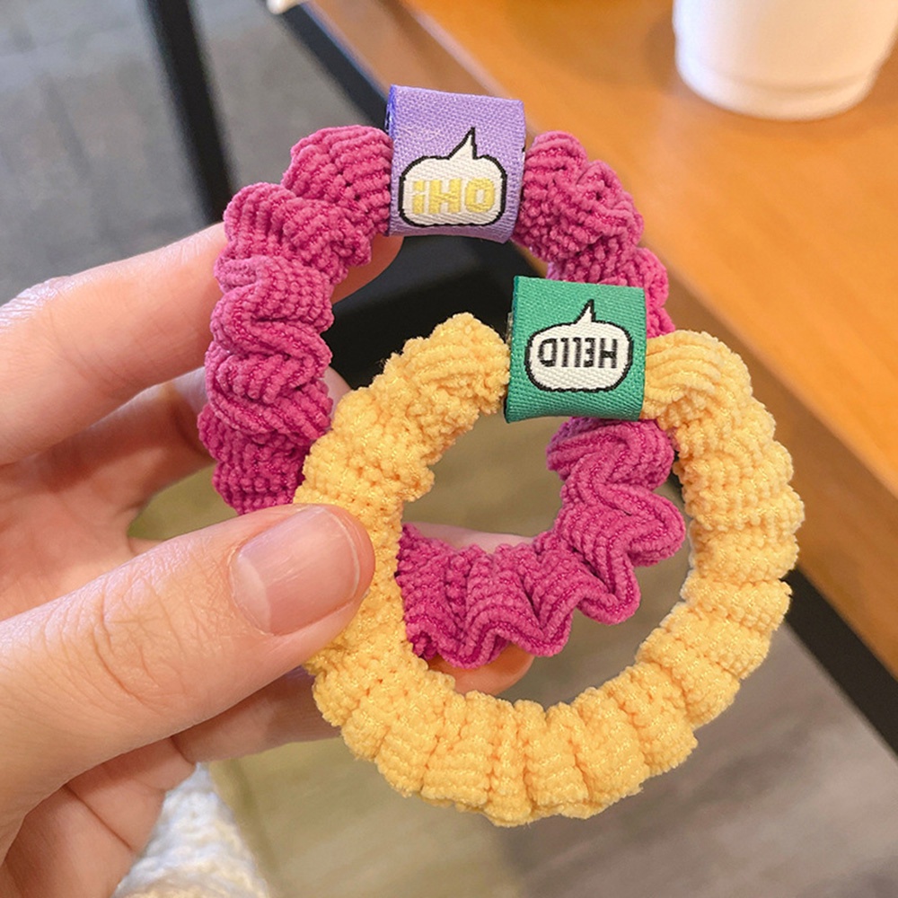 Dây Buộc Tóc Co Giãn Họa Tiết Bông Hoa Mặt Cười Màu Sắc Ngọt Ngào Phong Cách Hàn Quốc Cho Nữ