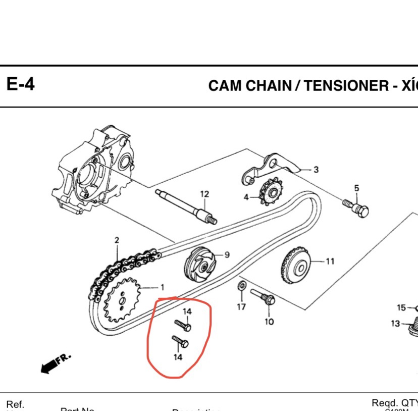 ốc bắt bánh răng cam Honda