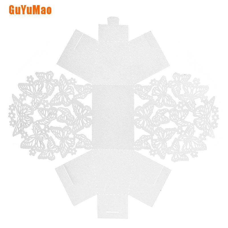 Set 10 Hộp Giấy Đựng Kẹo Thắt Nơ Ruy Băng Trang Trí Tiệc Cưới