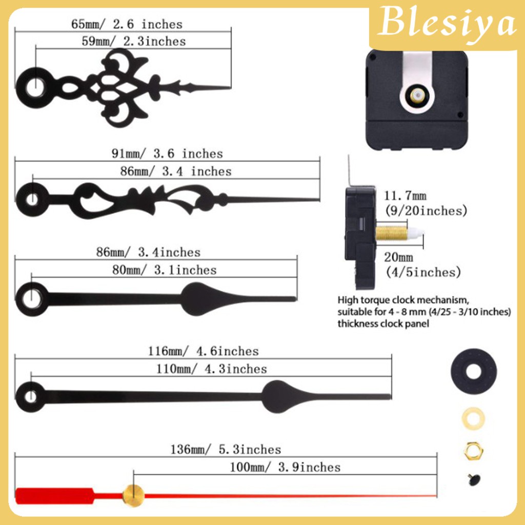 Bộ Kim Đồng Hồ Thay Thế Cho Đồng Hồ Treo Tường Đường Kính 24mm