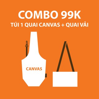 COMBO 99K túi 1 quai canvas trơn và quai vải cotton/ Túi vải đựng bình giữ nhiệt