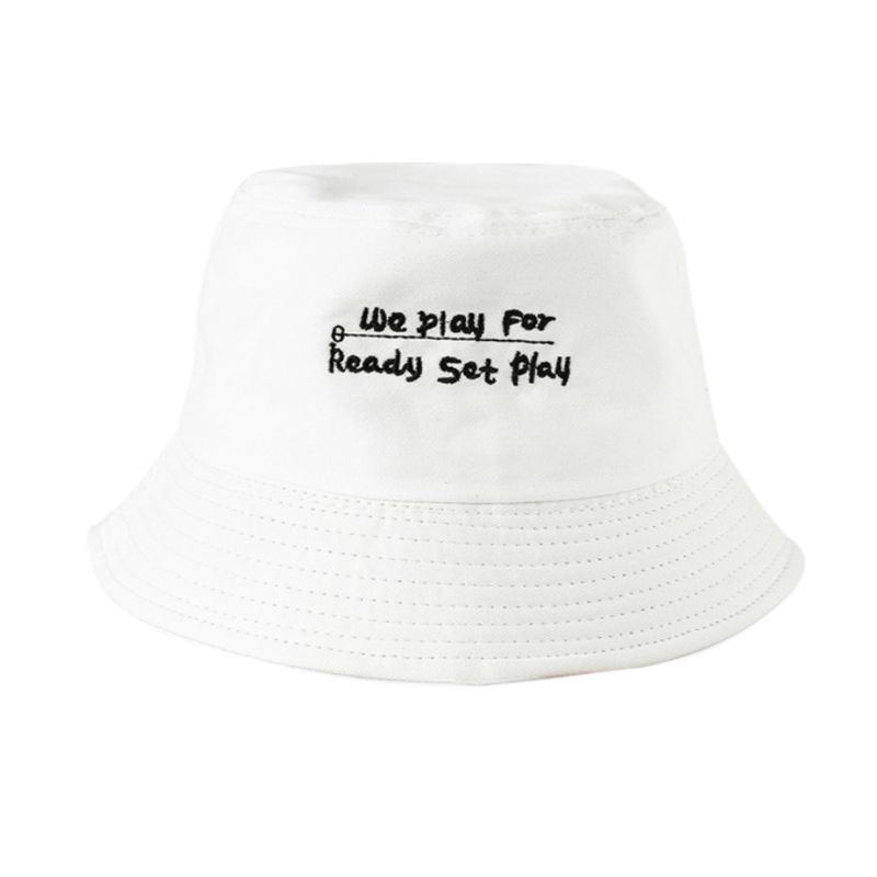 Nón Bucket Vành Rộng Thêu Chữ Vui Nhộn Thời Trang Mùa Hè Cho Bạn Gái Có 22 Màu