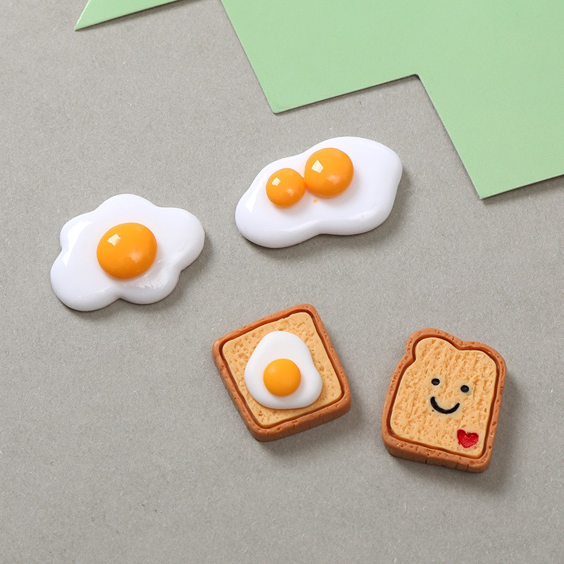 C200 - Charm slime/ Dụng Cụ Trang Trí  Hình Bánh Mì & Trứng