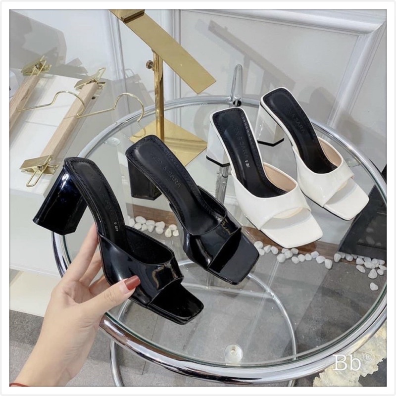 Guốc Da Bóng Gót Trụ Vuông To 7p Thời Trang, Mã TT2133