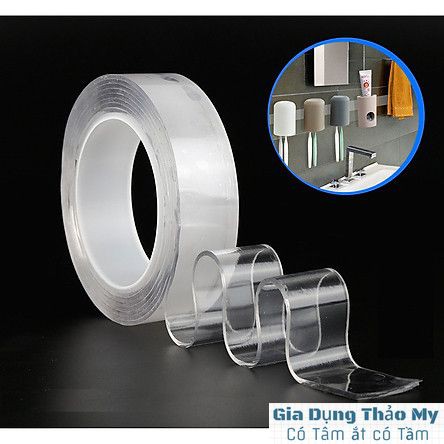 Băng dính 2 mặt trong suốt siêu dính silicon Dán đủ thứ trên mọi bề mặt