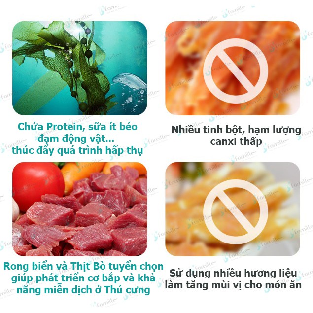 [MIX 3 VỊ]Que Gặm Sạch Răng Cho Cún JFamille, Tươi Ngon Thơm Miệng, Bổ Sung Canxi, Vitamin &amp; Khoáng Chất.Gói 100gr. JF83