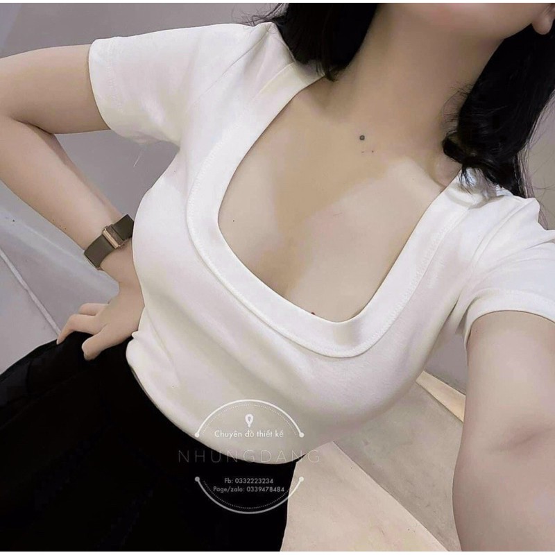 Áo Thun Ôm Body Cổ U Nữ Tính