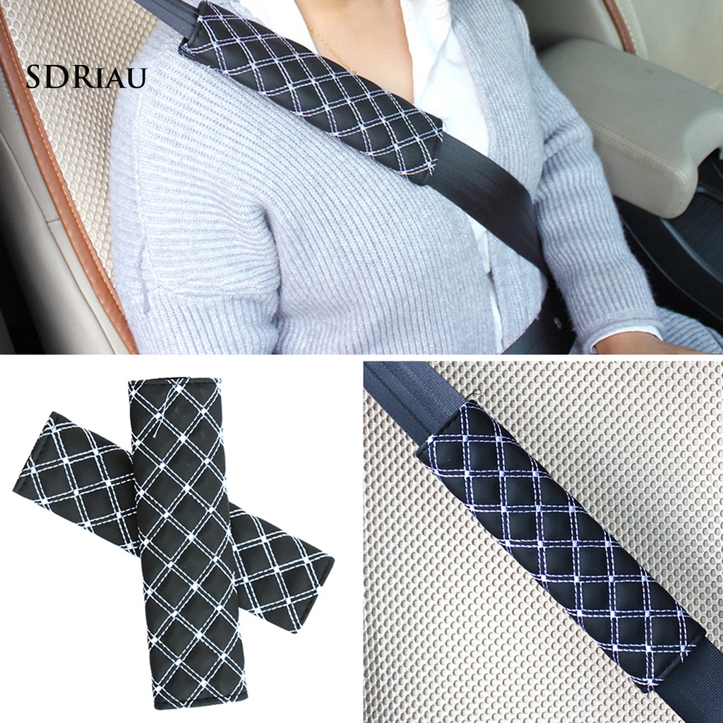 1 Cặp Đệm Bọc Dây Đai An Toàn Bằng Da Giả Mềm Mại Cho Xe Hơi