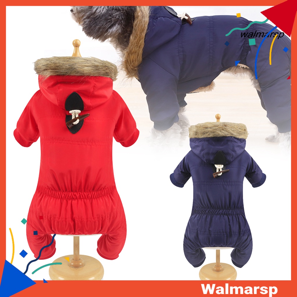 [WMP] Dog Clothes Toggle Horn Faux Fleece Lining Jacket Pet Winter Coat