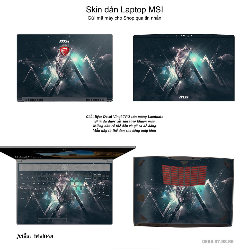 Skin dán Laptop MSI in hình Đa giác _nhiều mẫu 8 (inbox mã máy cho Shop)