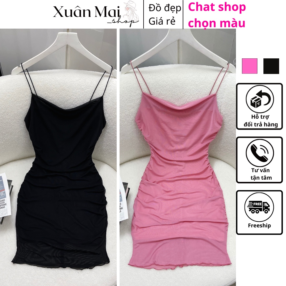 Đầm body nữ loang màu hai dây bún siêu tôn dáng có lót trong Có HÌNH THẬT