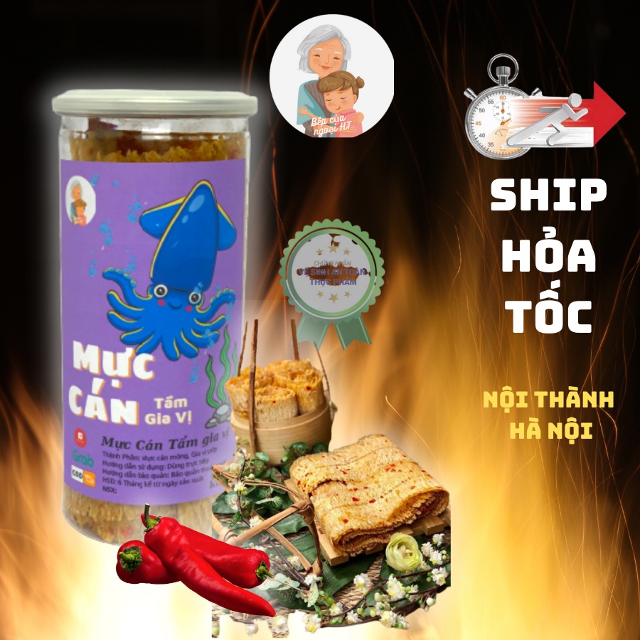 Mực cán tẩm gia vị siêu ngon 200g Bếp của ngoại đồ ăn vặt Hà Nội
