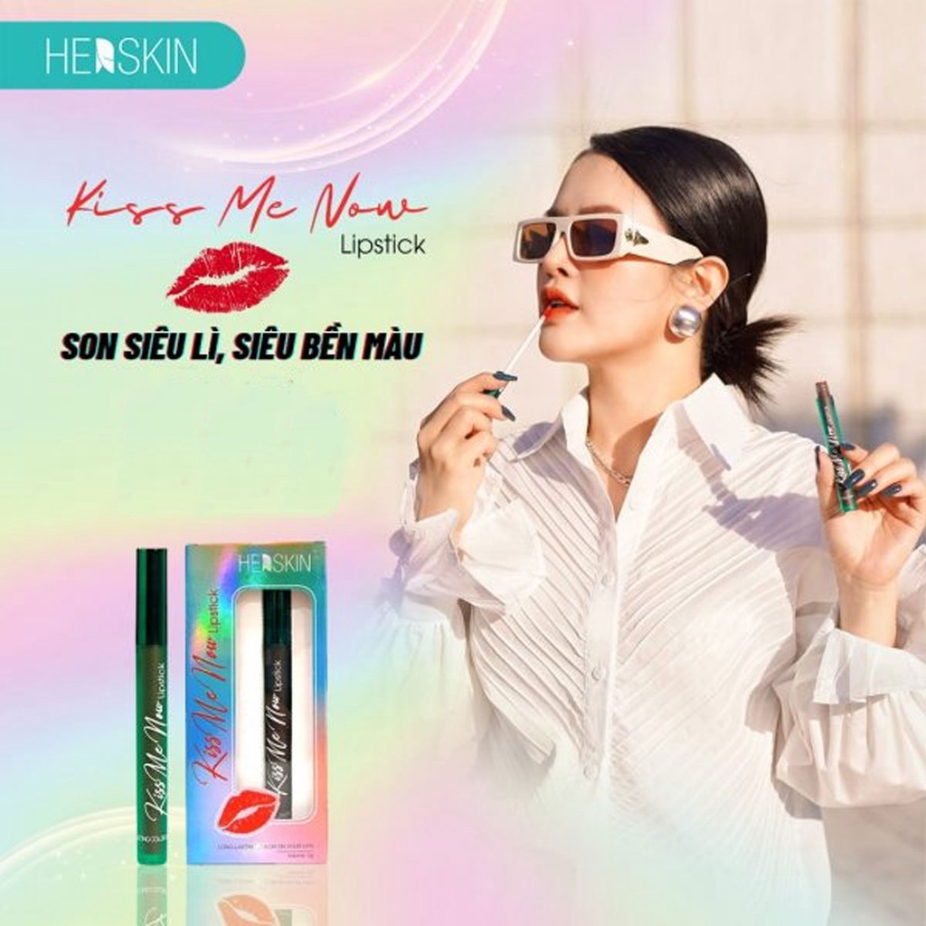 Son Kem Lì Kiss Me Now Lipstick HerSkin 5g Dưỡng Ẩm Lâu Trôi Mềm Mịn Thời Thượng