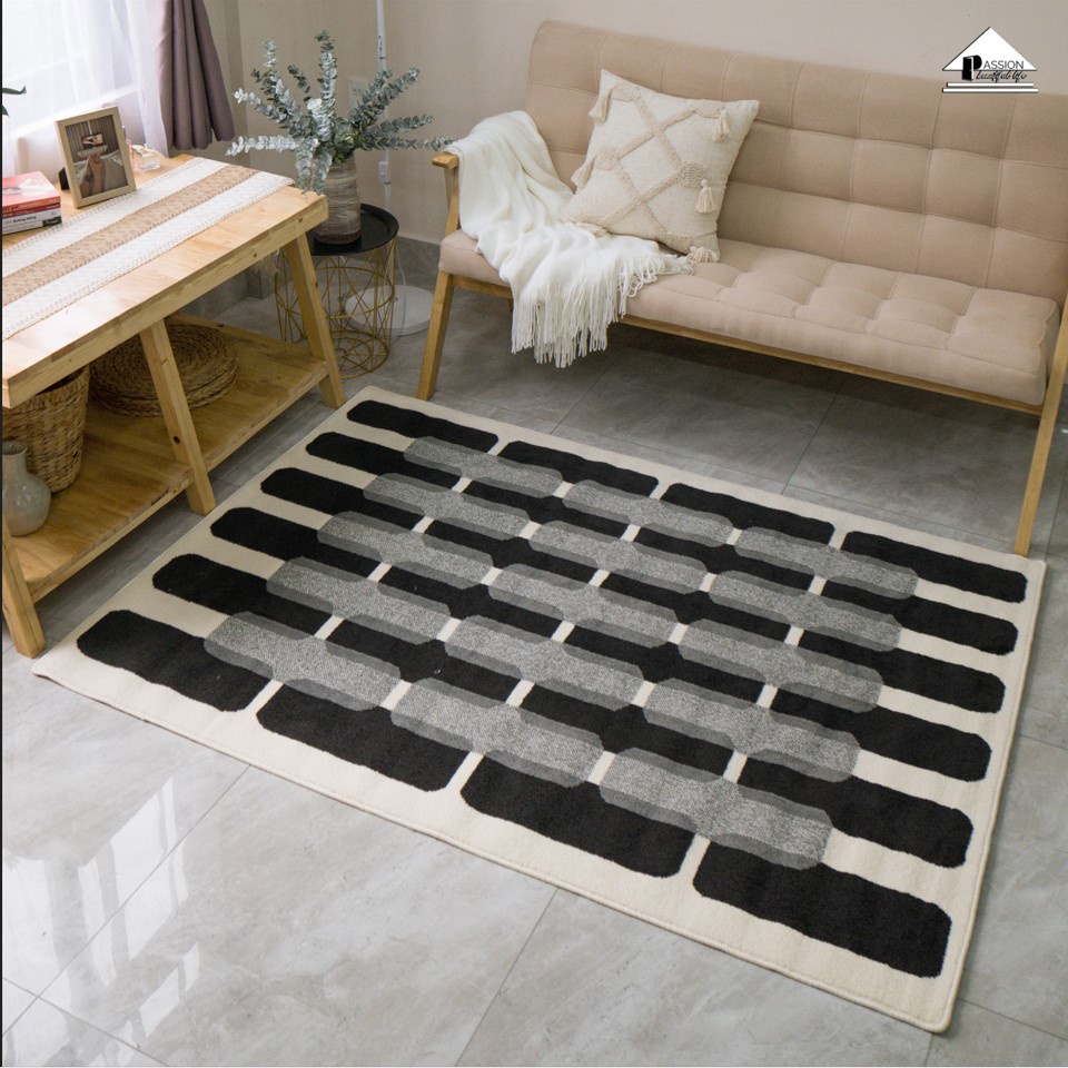 Thảm Lông Sợi Ngắn Cao cấp Họa Tiết Hiện Đại Phong cách Bắc Âu