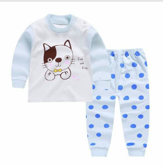 Bộ nỉ cotton cao cổ dài tay quảng châu xuất hàn cho bé trai bé gái