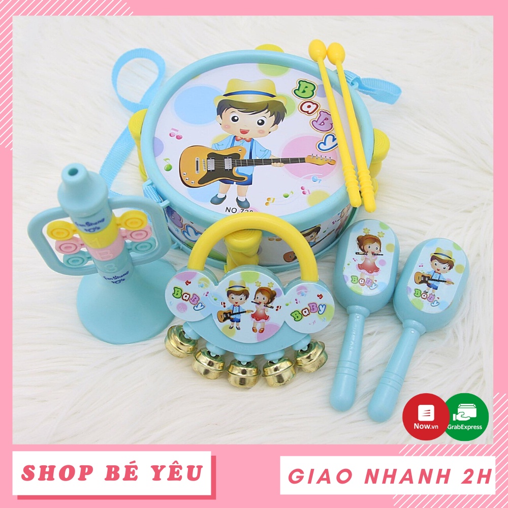 Đồ chơi cho bé  𝑭𝒓𝒆𝒆𝒔𝒉𝒊𝒑  Set đồ chơi giúp bé phát triển thính giác Toyshouse TH1220-733A màu xanh biển