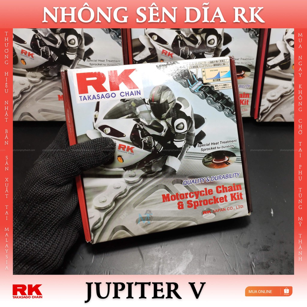 Nhông sên dĩa RK xe Jupiter V thương hiệu Nhật Bản